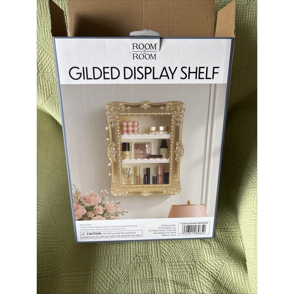 ROOM 2 ROOM Gilded Display Shelf Gold TikTok Viral Vanity Wall Decor